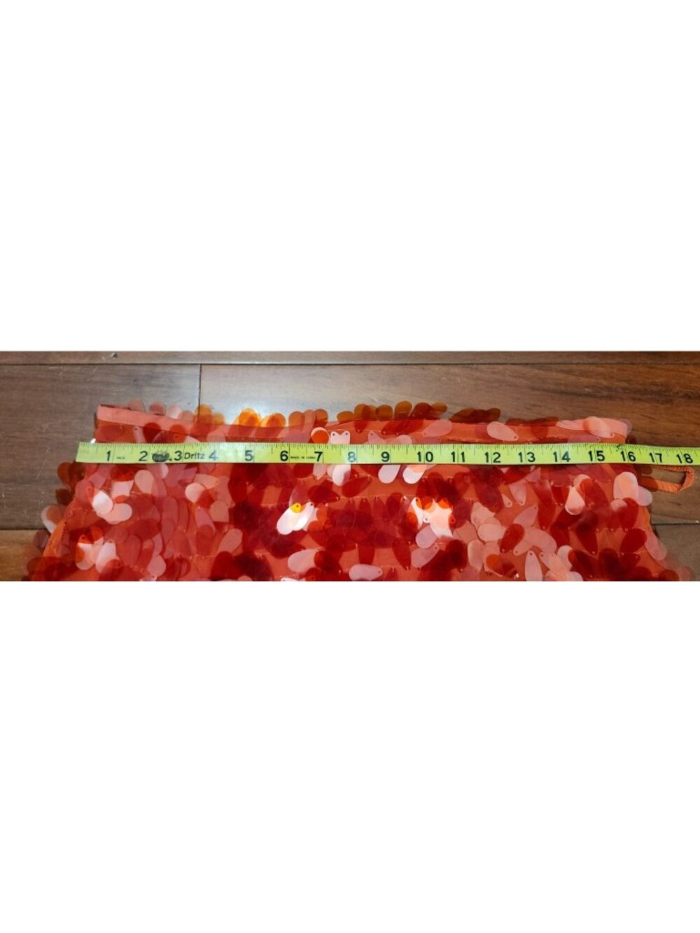 Anthropologie Maeve Sequin Midi Skirt Size 12 Coral Orange Paillette Party - Picture 7 of 14